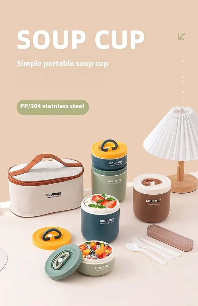 Stainless Steel 304 Lunch Box Set with Bag - Stackable Leak Proof Tiffin Carrier - Price in Bangladesh