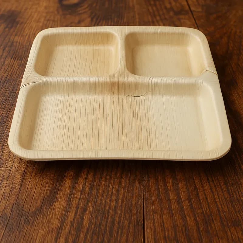Areca Palm Leaf Partition Plate 10 Inch - 6 Pcs Compartment Eco Dinner Plate - Price in Bangladesh